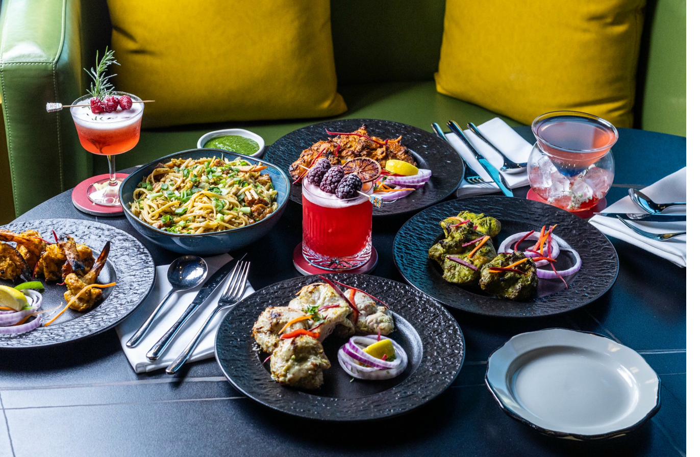 A spread of Chettinad dishes with freshly ground spices